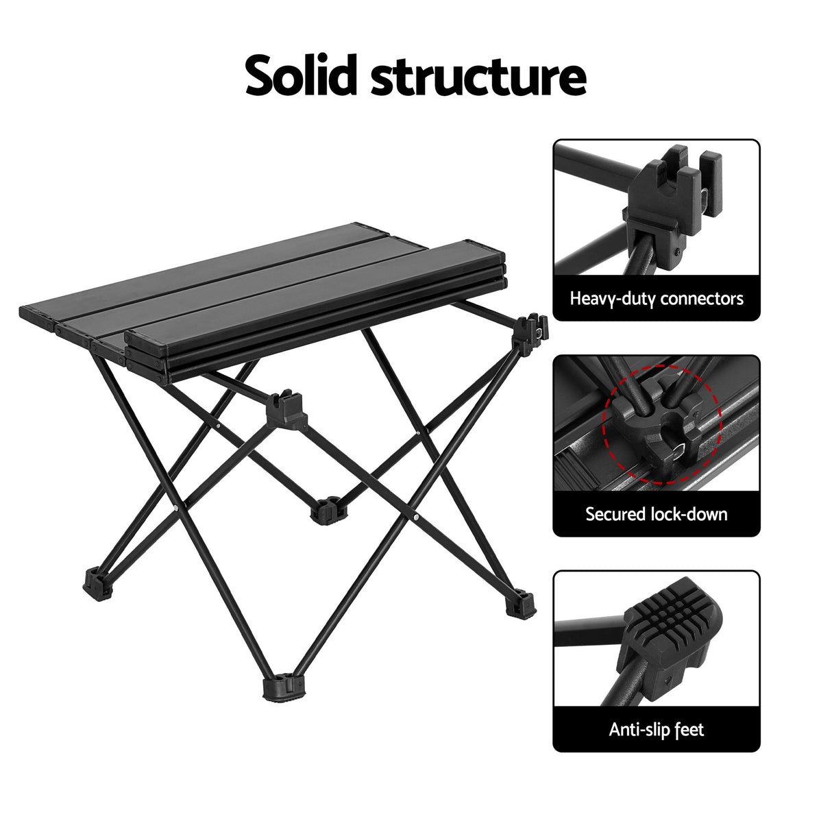 Hermannsburg Folding Camp Table and Chair Set 3pcs, Blue