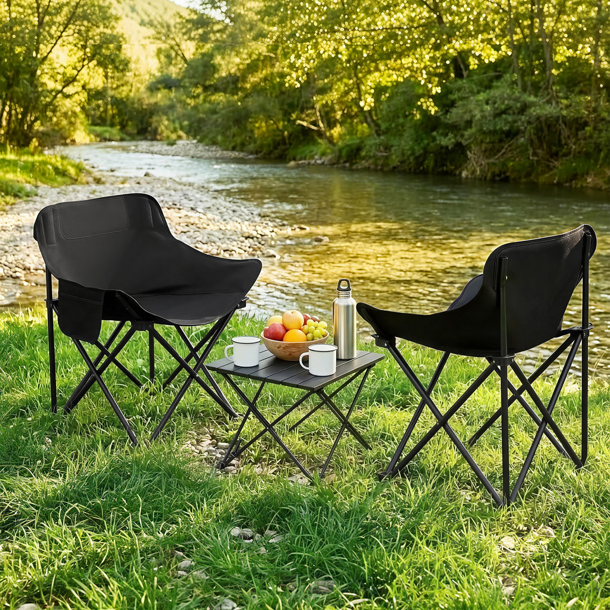 Hermannsburg Folding Camp Table and Chair Set 3pcs, Blue