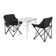 Natural three piece camp set with folding table and two chairs