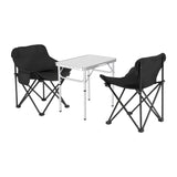 Natural three piece camp set with folding table and two chairs