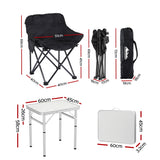 Hermannsburg Folding Camp Table and Chair Set 3pcs, Natural