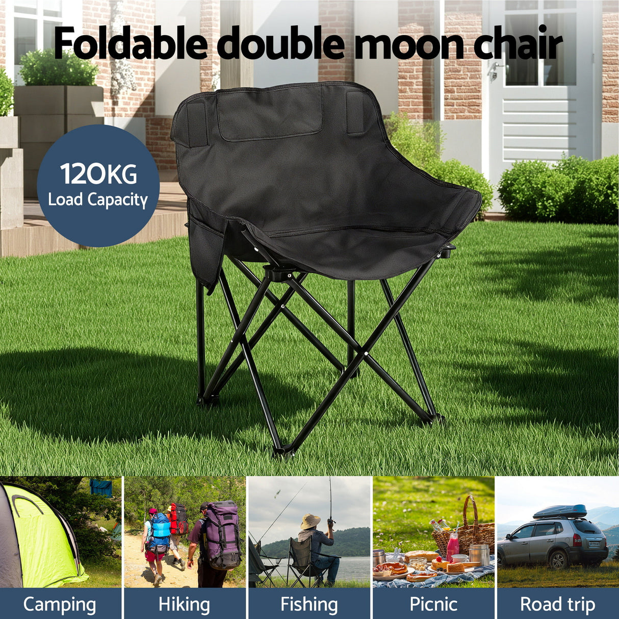 Hermannsburg Folding Camp Table and Chair Set 3pcs, Natural