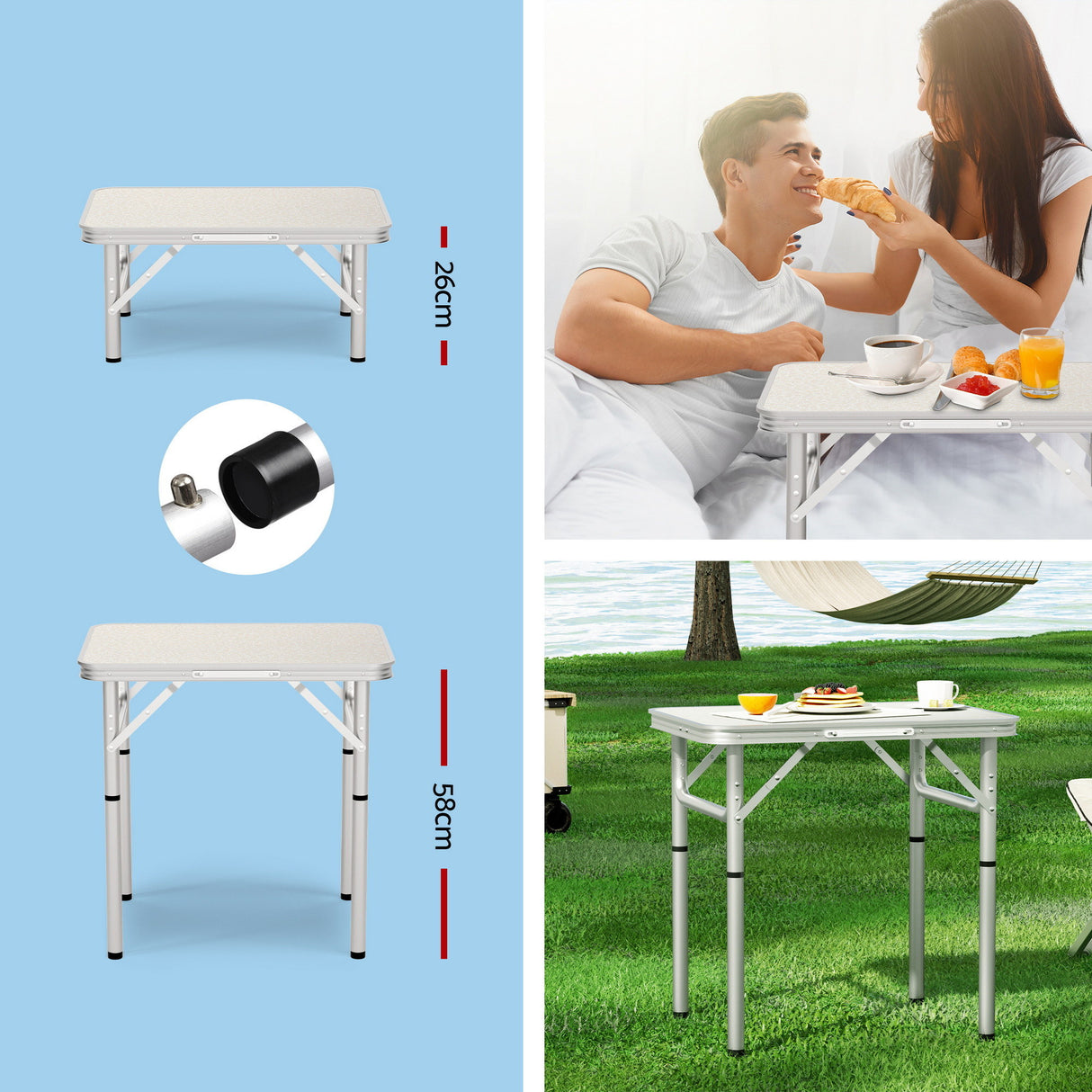 Hermannsburg Folding Camp Table and Chair Set 3pcs, Natural