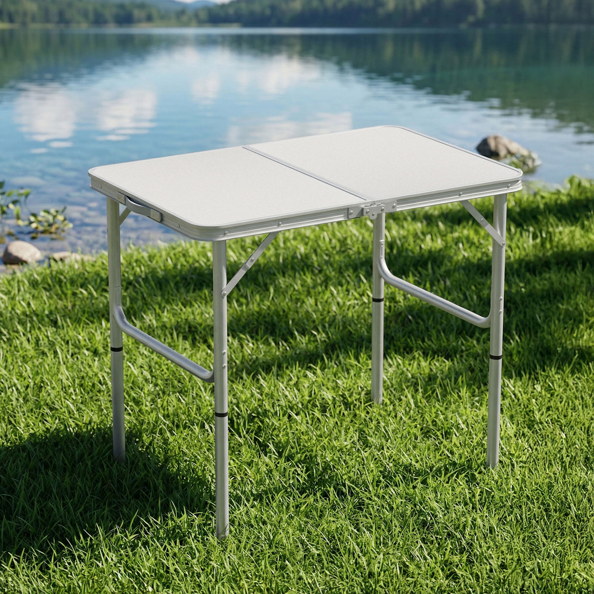 Kunoth Adjustable Folding Camp Table, 90cm