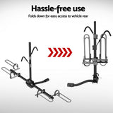 Lokeren Foldable Hitch Mount Bike Rack, 2 Bike, 36kg, Black