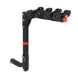 Black foldable four bike hitch carrier rack for cars and SUVs