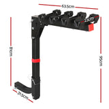 Wevelgem Foldable Hitch Mount Bike Rack, 4 Bike, 60kg, Black
