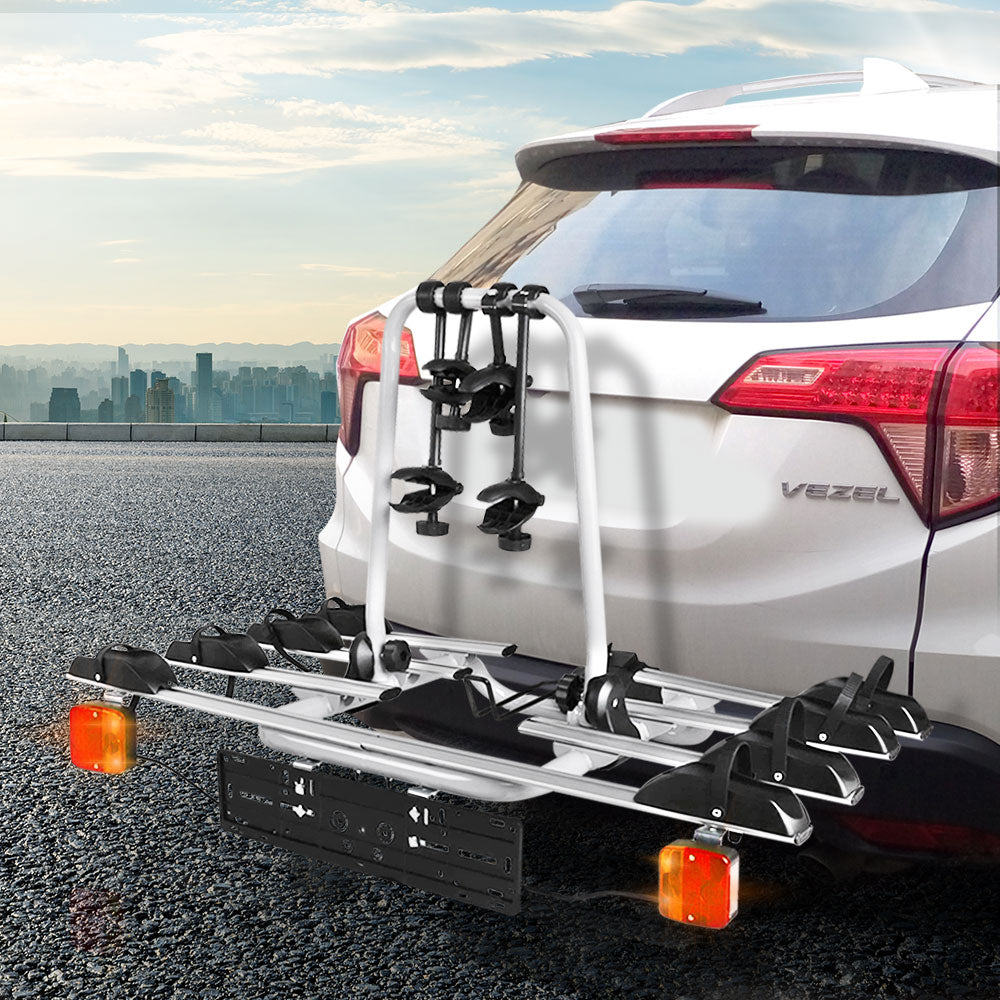 Harelbeke Towbar Bike Carrier Rack, 4 Bike, 60kg, Black and Silver
