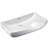 Large white high gloss ceramic above counter basin, 60x38cm