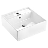 White high gloss ceramic above counter basin with tap hole, 41.5cm