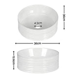 Gloss white round vessel basin with fluted ribbed sides, side profile