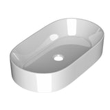 Slim white ceramic above counter basin, 52x31cm high gloss