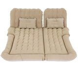 Beige inflatable SUV back seat car mattress with pillows