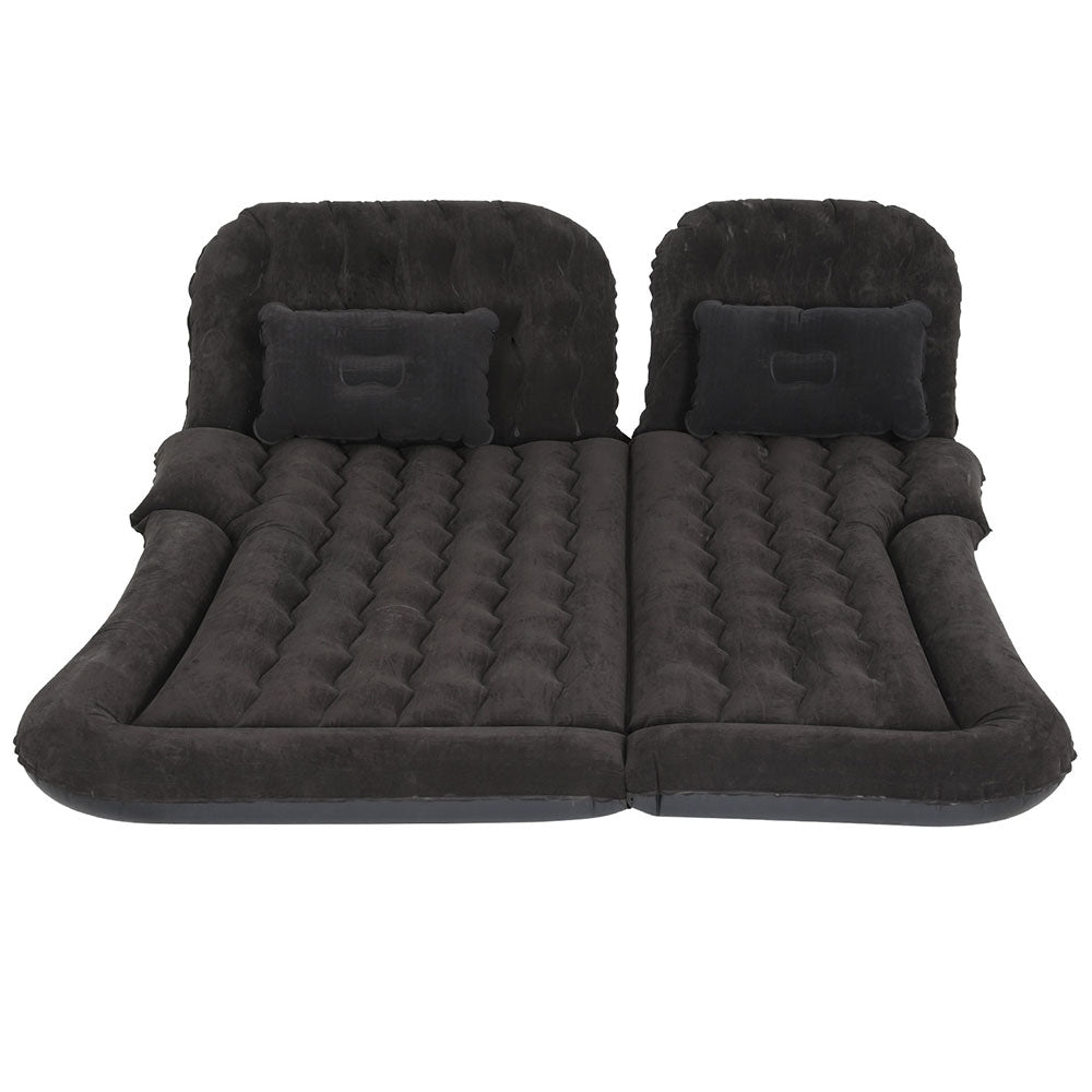 Black inflatable SUV back seat car mattress with pillows