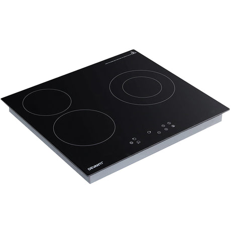 60 cm ceramic cooktop installed flush in a kitchen benchtop