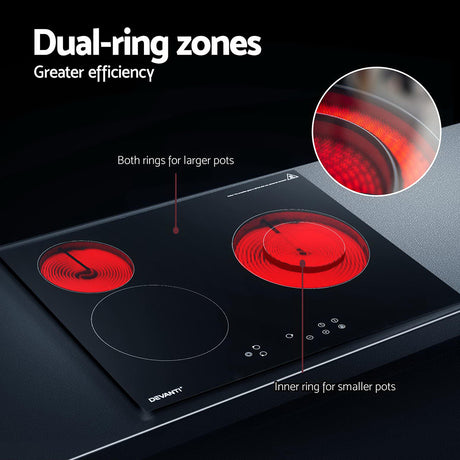 Dimension diagram for the 60 cm cooktop, cut out 56 x 49 cm