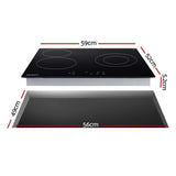 Dual ring cooking zone marked on the black ceramic glass