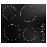 Side knob controls and LED display on the ceramic cooktop