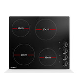 60 cm ceramic cooktop installed in a kitchen benchtop
