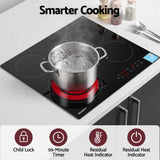 Cookware sitting on the ceramic cooktop during cooking