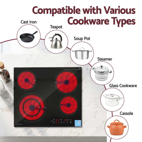 Wiping the black ceramic glass cooktop surface clean
