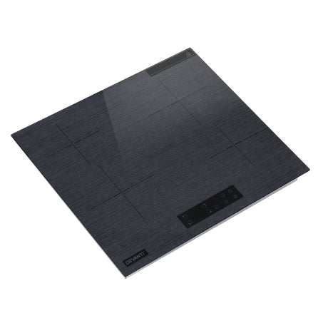 Black touch control panel set into the grey ceramic glass surface