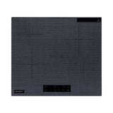 Grey ceramic cooktop installed flush in a kitchen benchtop