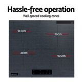 Mounting accessories supplied with the 60 cm ceramic cooktop