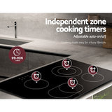 Dimension diagram of the 77 cm ceramic cooktop