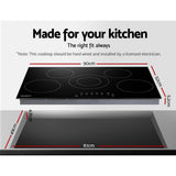 Dual ring centre zone marked on the black ceramic glass