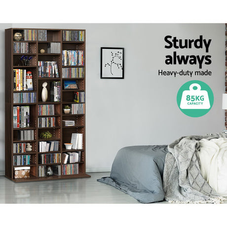 Artiss BERT Walnut Bookshelf CD Storage Rack