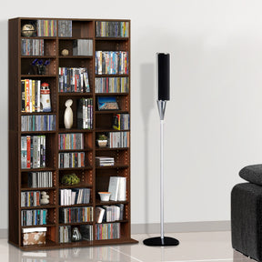 Newbury walnut CD storage rack bookshelf for media collections