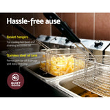 Non slip rubber feet on the base of the commercial deep fryer