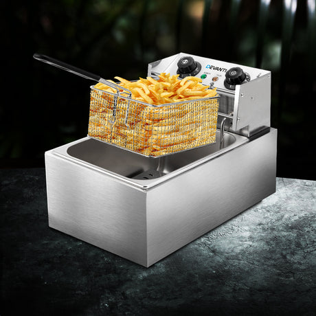 Non slip rubber feet on the base of the commercial deep fryer