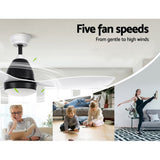 Devanti 48-Inch DC Motor Ceiling Fan with LED Light and Remote — White — Allure Home Collections