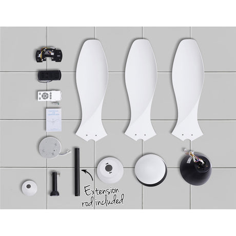 Devanti 48-Inch DC Motor Ceiling Fan with LED Light and Remote — White — Allure Home Collections