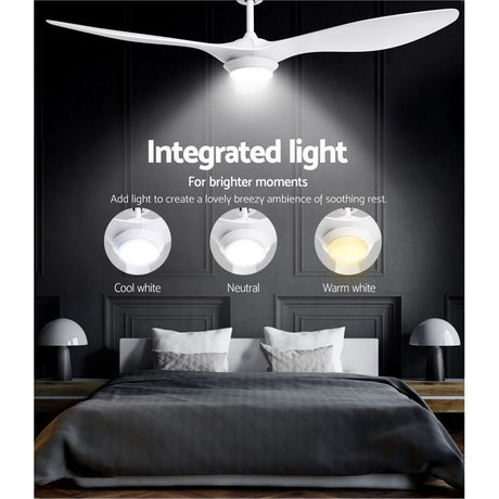 LED light showing warm white, neutral and cool white settings