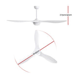 Devanti 52-Inch DC Motor Ceiling Fan with LED Light and Remote — White — Allure Home Collections