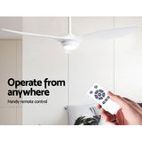 Devanti 52-Inch DC Motor Ceiling Fan with LED Light and Remote — White — Allure Home Collections