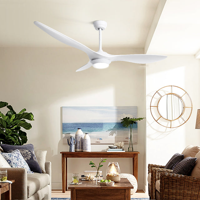 Devanti 52-Inch DC Motor Ceiling Fan with LED Light and Remote — White — Allure Home Collections
