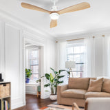 Devanti 52-Inch AC Motor Ceiling Fan with LED Light and Remote — Light Wood — Allure Home Collections