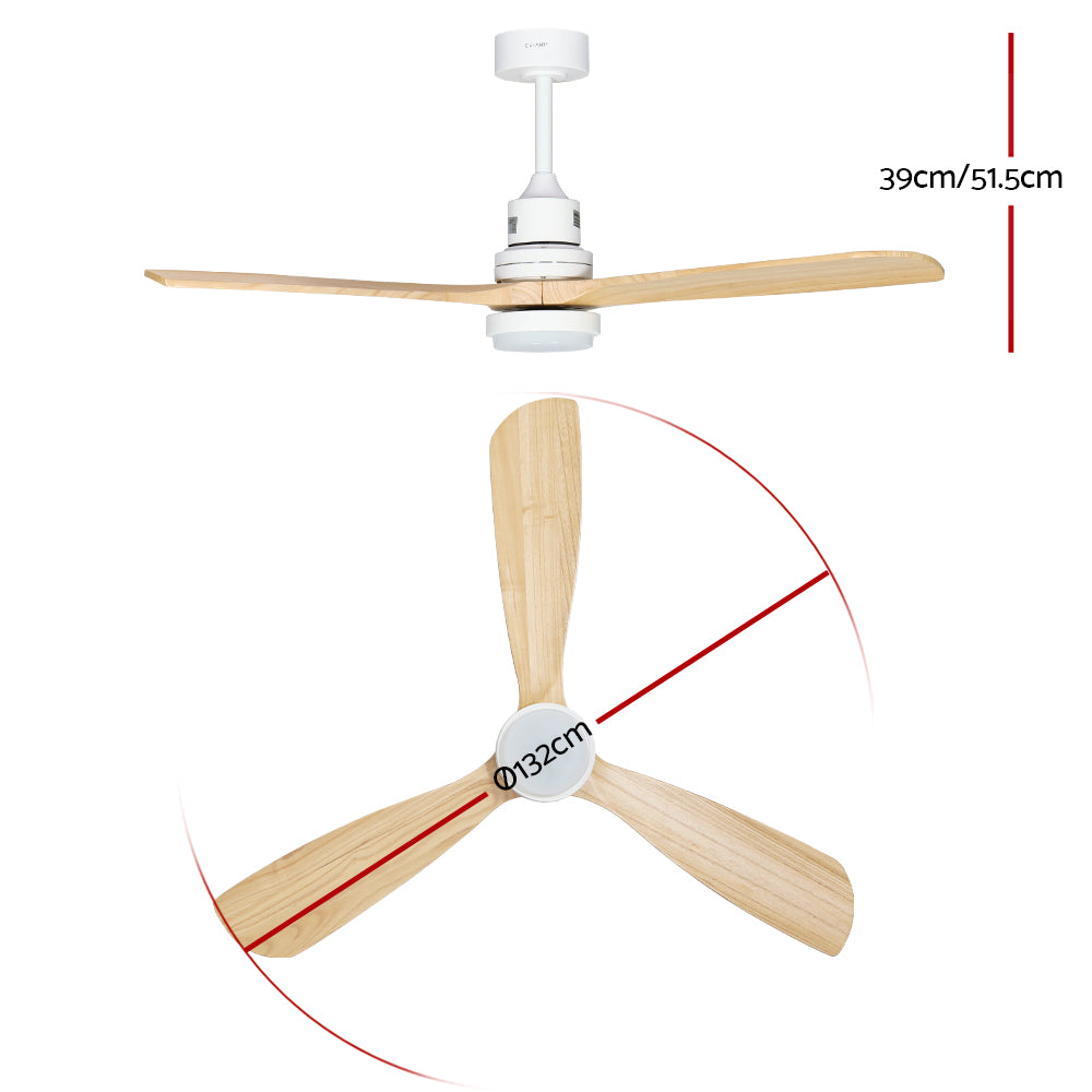 Remote control supplied with the light wood DC motor ceiling fan