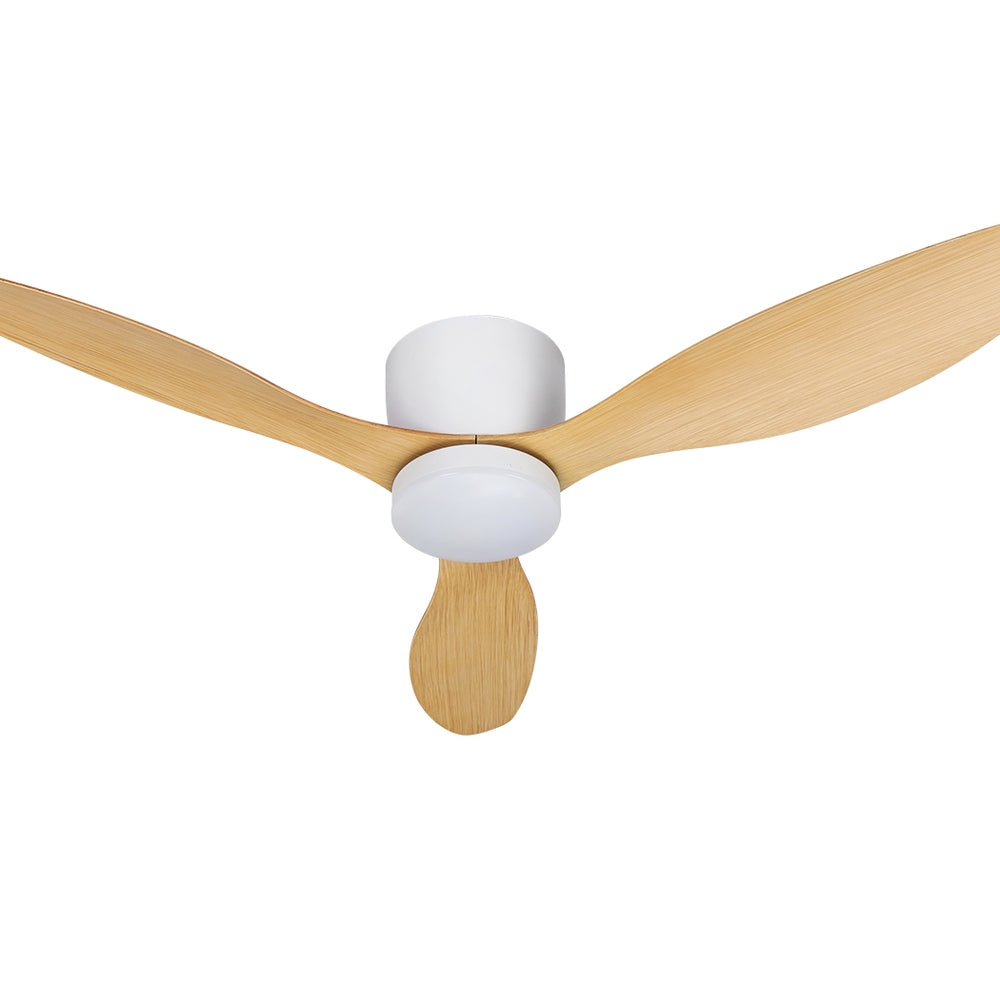 Devanti 52-Inch DC Motor Ceiling Fan with LED Light and Remote — Light Wood — Allure Home Collections