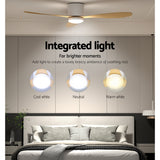 Devanti 52-Inch DC Motor Ceiling Fan with LED Light and Remote — Light Wood — Allure Home Collections
