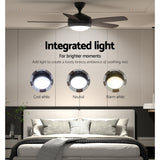 Ceiling fan LED light shown in three colour settings