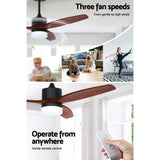 Devanti 52-Inch AC Motor Ceiling Fan with LED Light and Remote — Dark Wood — Allure Home Collections