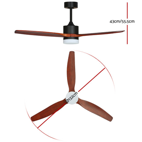 Remote control supplied with the dark wood DC motor ceiling fan