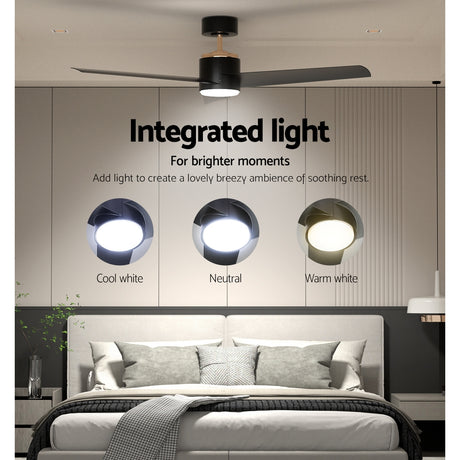 Devanti 52-Inch DC Motor Ceiling Fan with LED Light and Remote — Black — Allure Home Collections
