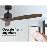 Devanti 52-Inch Ceiling Fan with Remote — Dark Wood (Fan Only, No Light) — Allure Home Collections