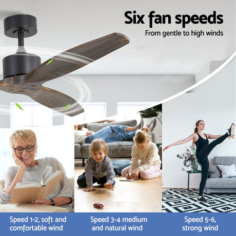 Remote control supplied with the dark wood ceiling fan